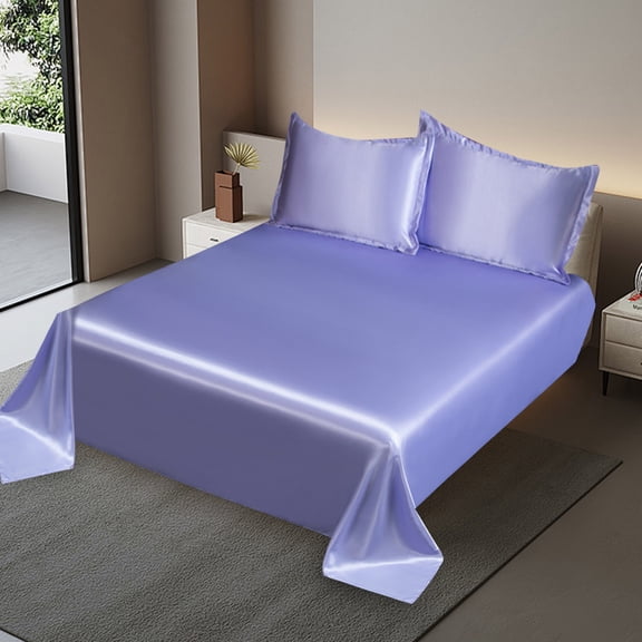 Bed Sheets, Cooling Sheets for Full Size, Breathable & Soft Deep Pocket Up, Hotel Silky Bedding, Sheet with 2 Pillowcases Ice Silk Bed 3 Piece Set