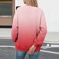 thumbnail image 4 of Olyvenn Women Gradient Print Crew Neck Long Sleeve Loose Fit Hoodless Sweatshirt Casual Comfortable Fall Tops Hot Pink XXL, 4 of 4