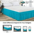 thumbnail image 5 of CCNY 21" Inch Drop Wrap Around Bed Skirt Family King Size 100% Microfiber Made Turquoise Blue Color, 5 of 6