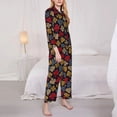 thumbnail image 3 of Disketp Vintage Card Pajamas Set Long Sleeve Sleepwear Womens Button Down Nightwear Pj Sets-{designName}-Small, 3 of 7