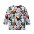 thumbnail image 4 of LTTVQM Easter Shirts for Girls 3/4 Sleeve Happy Bunny Eggs Graphic Tops Comfortable Round Neck Blouse Trendy Clothing Mint Green 7-8 Years, 4 of 4
