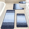 thumbnail image 5 of Ileading Traditional 4 Piece Microfiber Washable Bathroom Rug Set, Navy Blue, 5 of 12