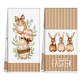 thumbnail image 2 of 16" x 24" Happy Easter Kitchen Dish Towels Set of 2, Bunny Rabbit Colorful Plaid Hand Towels Drying Baking Cooking Cloth, Spring Eucalyptus Leaves Farmhouse Home Kitchen Decor, A1-M, 2 of 9