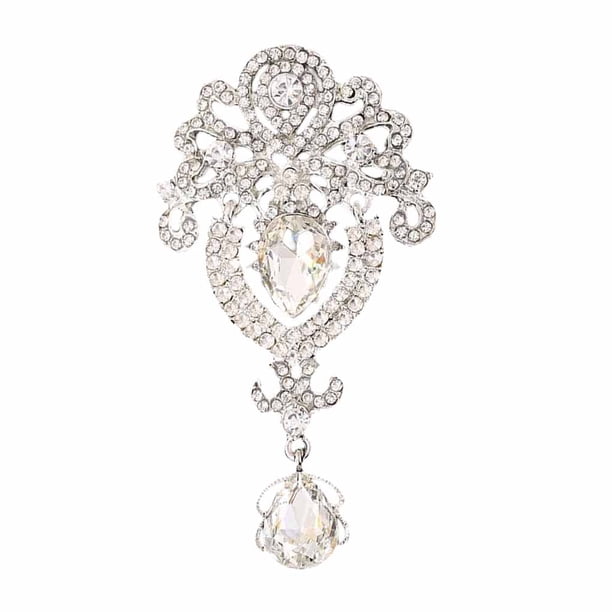 Guardurnaity Broche de gota de agua para mujer, alfiler de aleación, decoración de abrigo, traje, decoraciones, joyería femenina para niñas, Ropa, zapatos y accesorios Miscelánea Blanco K