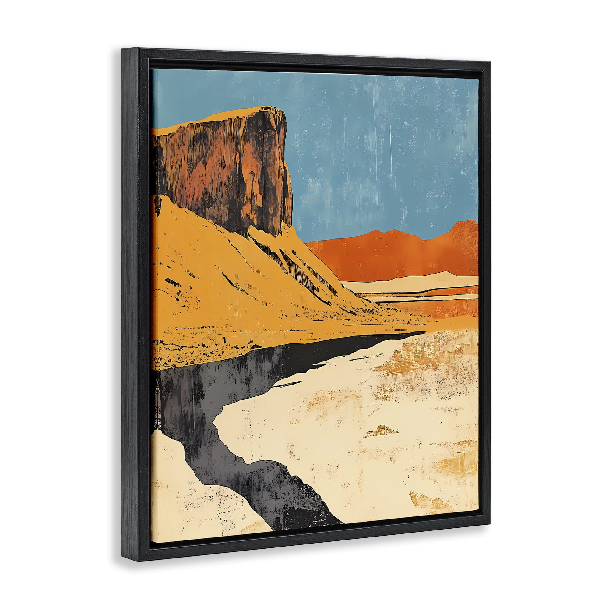 Stupell Industries Canyon Pass Pathway Black Framed Floater Canvas Wall Art, design by Walker Noble