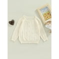 thumbnail image 2 of Bagilaanoe Toddler Baby Girl Cardigan Long Sleeve Sweater Hollow Out Outerwear 6M 12M 2T 3T 4T Kids Casual Tops, 2 of 8