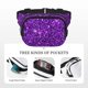 thumbnail image 5 of Fotbe Purple Glitter Cangurera Cuadrada con Estampado de Doble Capa, Bolsa de Cintura Ajustable Mini para Hombres y Mujeres, 5 of 9