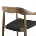 thumbnail image 3 of Santo Indoor Outdoor Stackable Dining Chair in Eucalyptus Wood with Charcoal Rope - Set of 2, 3 of 5