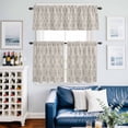 thumbnail image 2 of Vintage Brown Wallpaper Kitchen Curtains Valances and Tiers Set of 3 Medieval Turkish Pattern Tier Curtains and Valance with Rod Pocket for Small Windows, 27.5"x36", 2 of 9