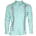 thumbnail image 4 of Guayabera Manga LARGA KALIDO SHOP Modelo KAL12 BORDADA Azul 36(CH), 4 of 10