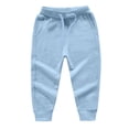 thumbnail image 4 of Dezsed Baby Girl Boy Clothes Outfits Clearance Toddler Baby Boys Girls Candy Color Solid Color Leggings Casual Kids Sports Pants Hoodies Set Light Blue 12-18 Months, 4 of 6