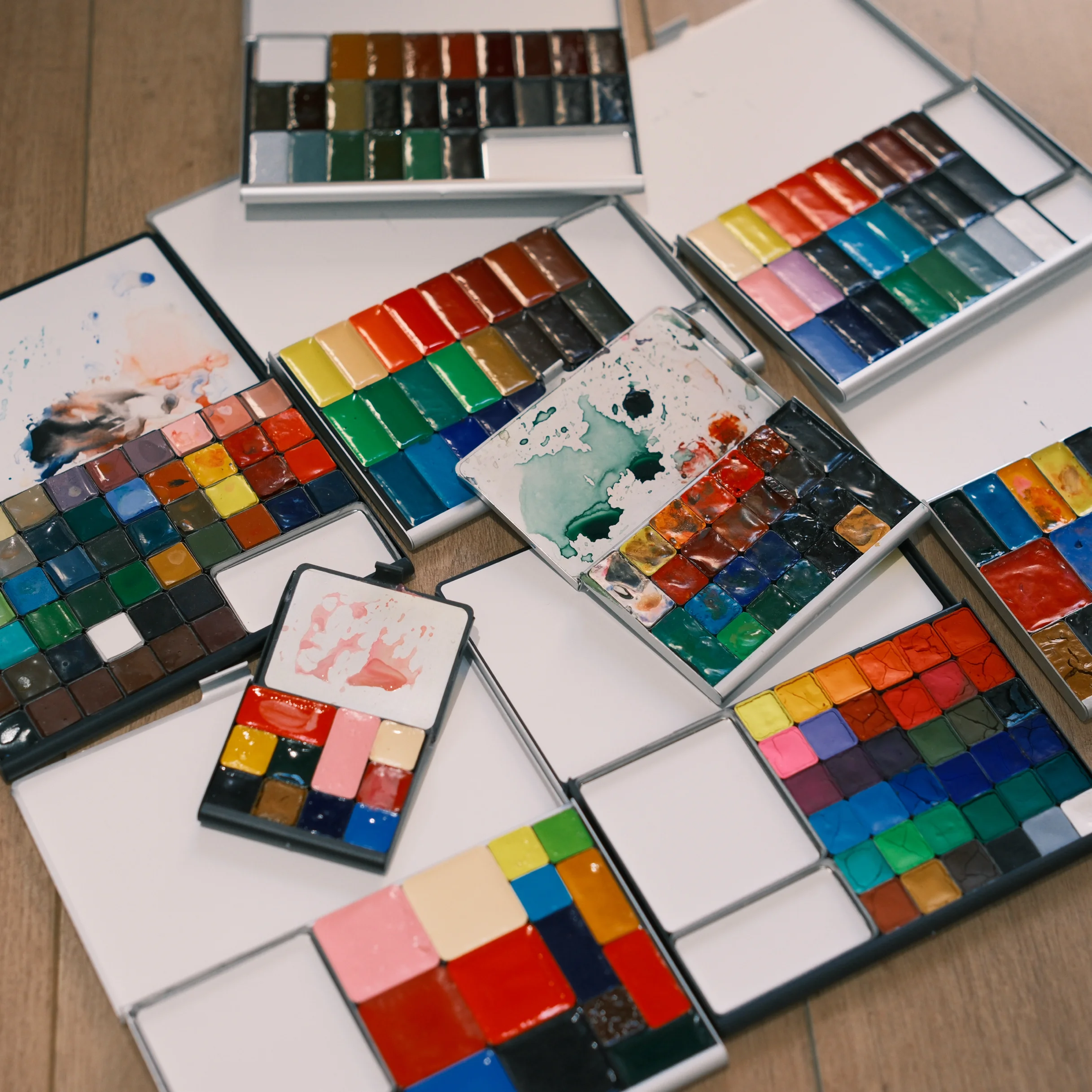 Tn Travel Watercolor Box Portable Packaging Acuarela Palette Magnetic Grid Combination Color Palette Beginner Painting