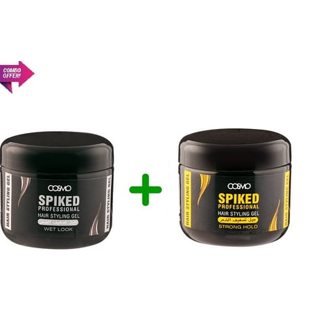 Pack of 2 Assorted Spiked Professional Hair Styling Gel Anti Frizz 10.1 Oz Strong Hold + Wet (Best Way To Spike Hair)