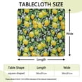 thumbnail image 2 of Yellow Lemon Flowers Black Pattern Square Fitted Tablecloth with Elastic Edge,Square Table Cover,Washable Elastic Table Cover for Home Kitchen Party Decor 36"x36", 2 of 6