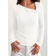 thumbnail image 6 of PRETTYGARDEN Womens Early Fall Fashion Long Sleeve T Shirts Asymmetrical Ribbed Fitted Trendy Going Out Tops Y2K Outfits, 6 of 8
