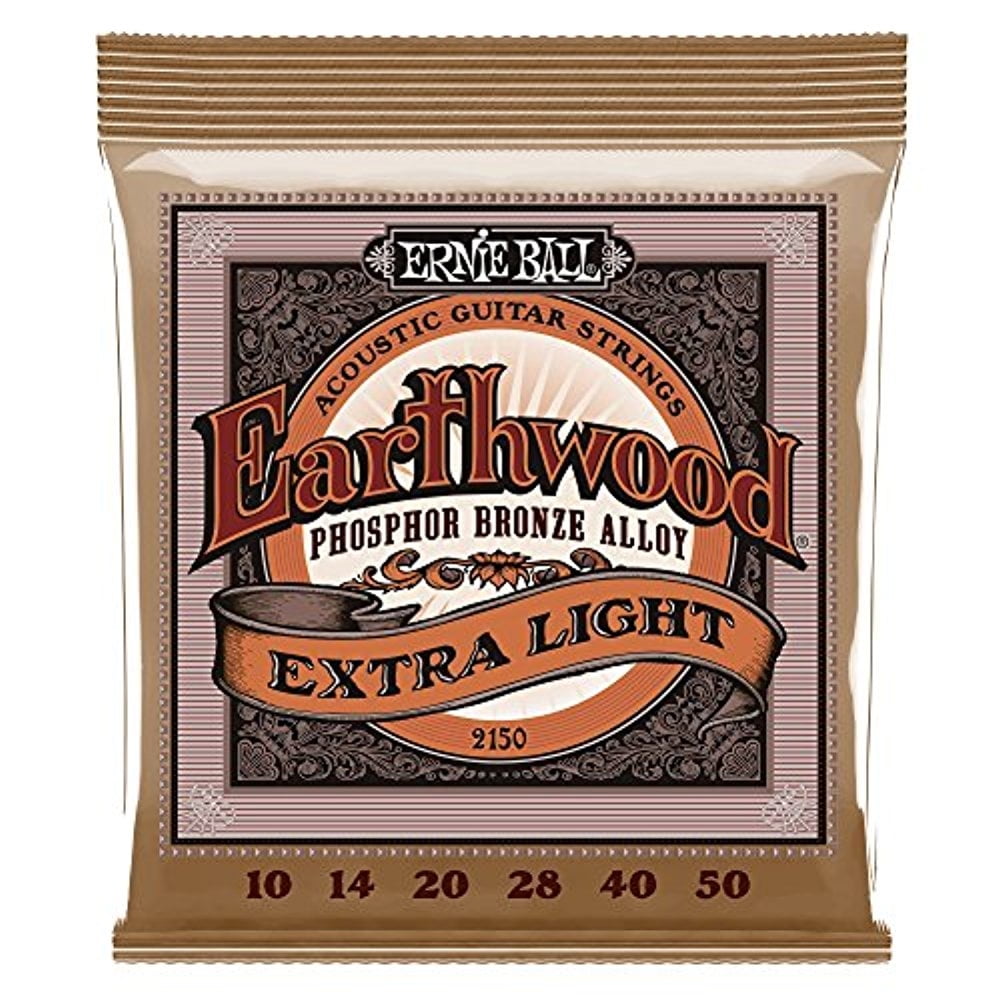 4 PACK Ernie Ball P02150 Earthwood Extra Light Phosphor Bronze Acoustic String Set, .010 - .050