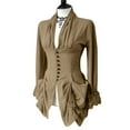 thumbnail image 6 of Tejiojio Clearance Vintage Renaissance Outfits Women Long Sleeve Retro Lace Trim Button Up Irregular Tailcoat Outwear, 6 of 6