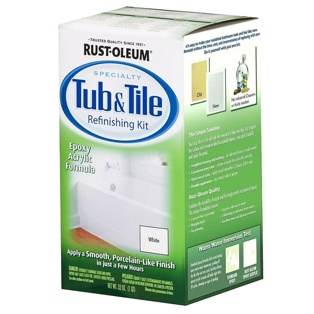 RustOleum 7860519 Tub And Tile Refinishing 2Part Kit, White (2 Pack