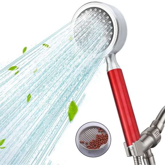 Handheld Shower Head Space Aluminum Super Pressurized Bathroom Faucet Shower Head Water Heater Household Bath Shower Head Easy To Clean For Bathroom Upgrade Regaderas Para Shower Modernas
