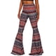 thumbnail image 3 of Gibobby Leggings con Forro Polar para Mujer Pantalones de fondo largo a la moda para mujer, pantalones con estampado Floral Hippie de cintura alta(Azul oscuro,M), 3 of 4