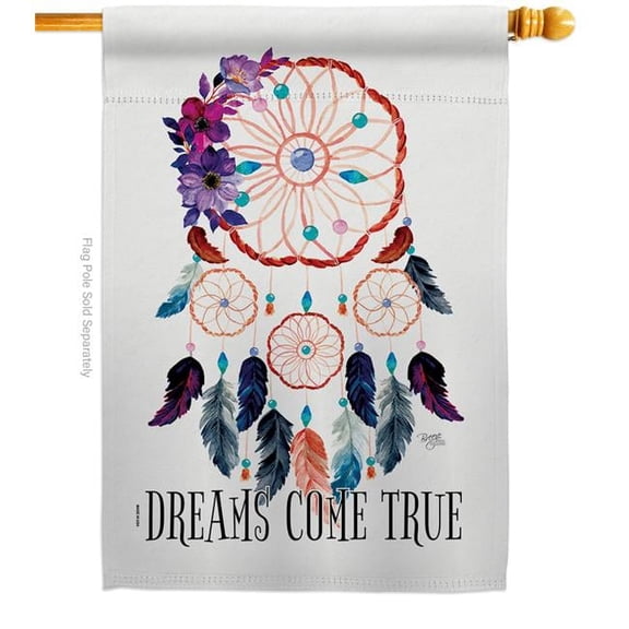 Breeze Decor H115254-BO Dream Come True Country Living Southwest 28 x 40 in. Double-Sided Decorative Vertical House Flags for Decoration Banner Garden Yard Gift