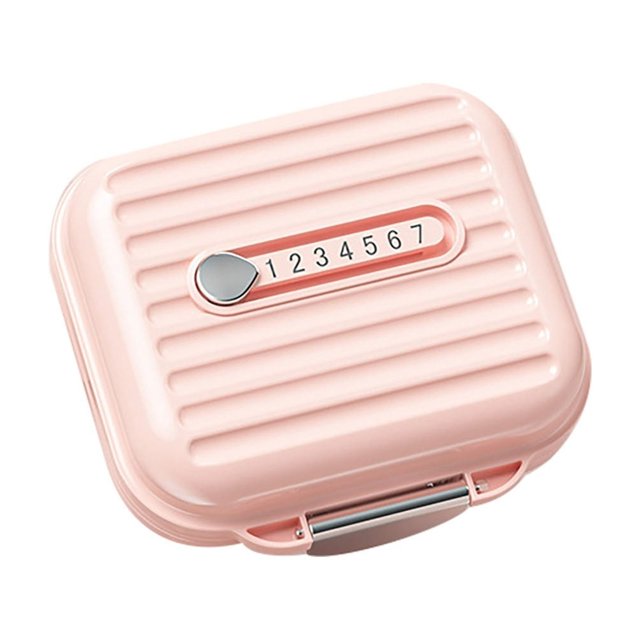 Mini caja portátil Organizador diario portátil Estuche dispensador de almacenamiento para viajes Estuche organizador de viaje para bolsillo o bolso (7,2 cm x 7,8 cm x 3,5 cm)
