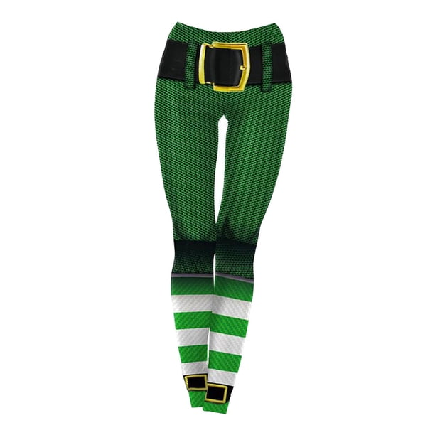 Leggings premium para mujer, pantalones de yoga de cintura media, trébol irlandés del Día de San Patricio Malla XL