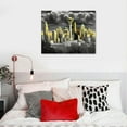 thumbnail image 4 of COMIO  Black and White City Canvas Wall Art Seattle at Gold Sunset Pictures for Living Room Modern Washington Skyline Cityscape Posters Stretched and Framed, 4 of 4