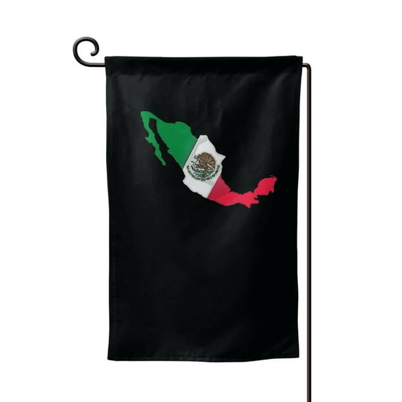 Mexico-Flag-Map Garden Flag Vertical Double Sided Yard Outdoor Decoration 12.5 x 18 Inch Square