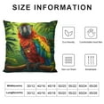 thumbnail image 5 of Orinice Colorful Parrot Graphic Decorative Pillow Cover for Home Couch Living Room Bed Sofa 24x24in, 5 of 5