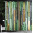 thumbnail image 3 of Ambesonne Wooden Print Shower Curtain, Grunge Rustic Print, 69"Wx70"L, Dimgray Khaki, 3 of 4