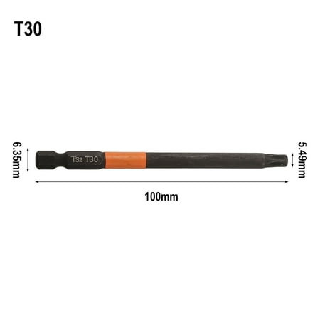 

1PC 100mm 1/4 Inch Hex Head Drill Bit Magnetic Torx Screwdriver Bits For T10-T40