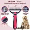 thumbnail image 6 of Yorcoten Pet Grooming Hair Brush Supplies , Double Sided Shedding and Dematting Undercoat Rake Slicker Comb for Long Short Haired Cats Dog Bath Accessories Stuff , Extra Wide(Pink), 6 of 8
