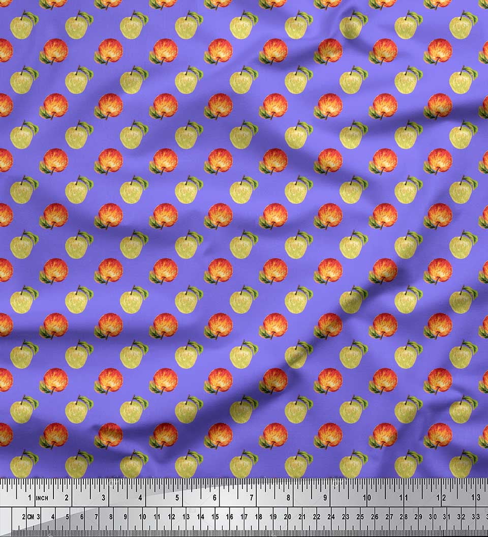 Soimoi Purple Cotton Voile Fabric Fruits Print Fabric by The Yard 42 ...