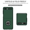 thumbnail image 5 of Compatible with Galaxy Z Flip 2020 Case with Ring Grip Anti-Drop,Allytech Ultra Slim Matte PC Shockproof Finger Ring Holder Car Mount Supported Stand Case for Samsung Z Flip/Z Flip 5G 2020,Darkgreen, 5 of 8