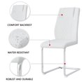 thumbnail image 3 of Modern Dining Chairs with PU Leather Padded Seat Dining Living Room Chairs Upholstered Chair with Metal Legs Design for Kitchen, Living, Bedroom, Dining Room Side Chairs Set of 6 (White+PU ), 3 of 8