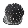 thumbnail image 4 of Hsqqdc Studded Baseball Cap Flat Brim Spiky Punk Hat for Street Dance, 4 of 7