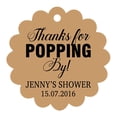 thumbnail image 1 of 100 PCS Personalized Baby Shower Favors Tags Custom Quote Thank You For Popping By Baby Shower Gift Hang Tags, 1 of 1