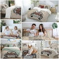thumbnail image 5 of Rugby Car 4 Piece Duvet Cover Set Twin Size Fall Y'all Playing Time Fallen Leaves Vintage Linen Soft Bedding Set Comforter Cover, 1 Duvet Cover 1 Flat Sheets and 2 Pillowcases, 5 of 9