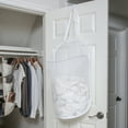 thumbnail image 3 of Smart Design Deluxe Mesh Over The Door Pop Up Hamper with Hook and Adjustable Strap - VentilAir Mesh Material - for Laundry and Clothes - Home - Holds 3 Loads - 17 x 28 Inch - White, 3 of 7