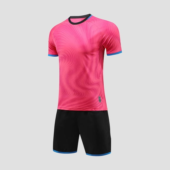 Crew Neck Kids Tank Top Clothes Children's Gradient Basketball Suit Set Training Kit Sweat Absorbing Side Pockets Sports Suit Hot Pink 4 Years
