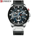 thumbnail image 2 of CURREN 8346 Luxury Business Quartz Movement Men Watch 3ATM Waterproof Big Dial Large Face Luminous Sports Wrist Watch Microsecond Second Minute Chronograph Sub-dials Calendar Wristwatch for, 2 of 7