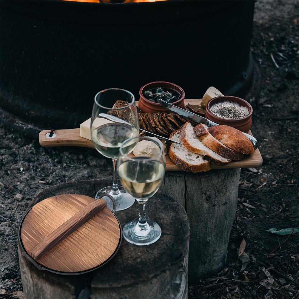 1 Set Mini Amphora Wok Kitchen Pretend Wok Flat Bottom Pre- Seasoned Cast P Mini Amphora Wok Kitchen for Toy Baking Dish with Lid Flat Griddle Work  Black