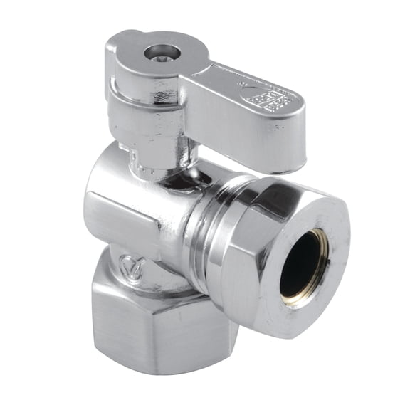 Kingston Brass KF4410 1/2-Inch FIP x 1/2-Inch or 7/16-Inch Slip Joint Quarter-Turn Angle Shut-Off Valve in Polished Chrome