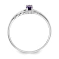 thumbnail image 2 of 10K White Gold Ring Band with Stones (02) February Amethyst Marquise Purple, Size 5, 2 of 5