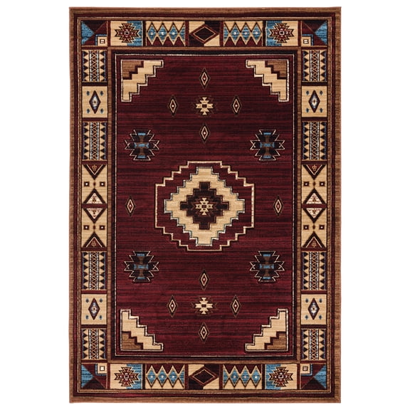Designer Home Woodlands Area Rug 2055 40334 Pelican Park Burgundy 7' 10" x 10' 6" Rectangle