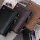 thumbnail image 5 of Carteras de cuero para hombres Cartera corta con bolsillo con cremallera Monederos para hombres Titulares de tarjetas de crédito, 5 of 5