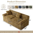thumbnail image 4 of Tmjmj 71" Loveseat Sofa, Corduroy Memory Foam Cloud Boneless Couch, 3-Seater Compressed Sofa for Living Room Bedroom, No Assembly Required, Camel, 4 of 9