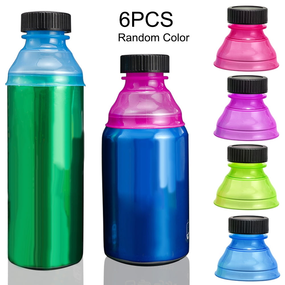 6Pcs Reusable Bottle Beverage Can Caps Lids Tops Snap On Camping Coke Soda Drink