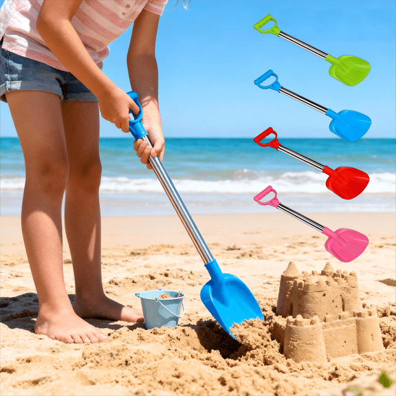 Stainless Steel Beach and Garden Shovel for Kids Durable Outdoor Sand Digging Tool with Ergonomic ABS Handle